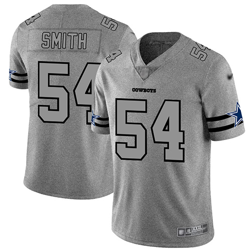 Cowboys #54 Jaylon Smith Gray Men's Stitched Football Limited Team Logo Gridiron Jersey