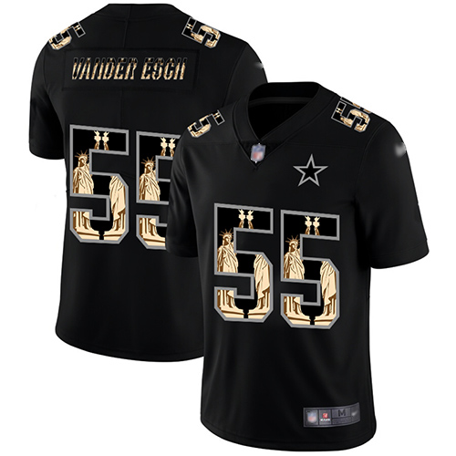 Cowboys #55 Leighton Vander Esch Black Men's Stitched Football Limited Statue of Liberty Jersey
