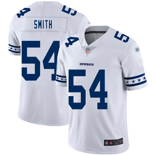 Cowboys #54 Jaylon Smith White Men's Stitched Football Limited Team Logo Fashion Jersey