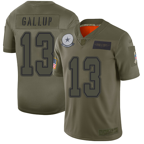 Cowboys #13 Michael Gallup Camo Men's Stitched Football Limited 2019 Salute To Service Jersey