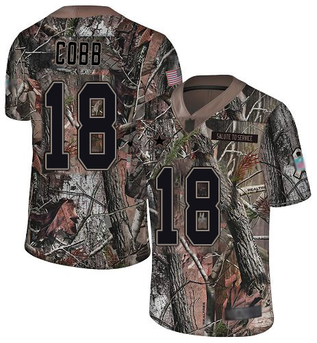 Nike Cowboys #18 Randall Cobb Camo Men's Stitched NFL Limited Rush Realtree Jersey