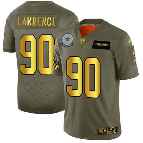 Cowboys #90 Demarcus Lawrence Camo/Gold Men's Stitched Football Limited 2019 Salute To Service Jersey