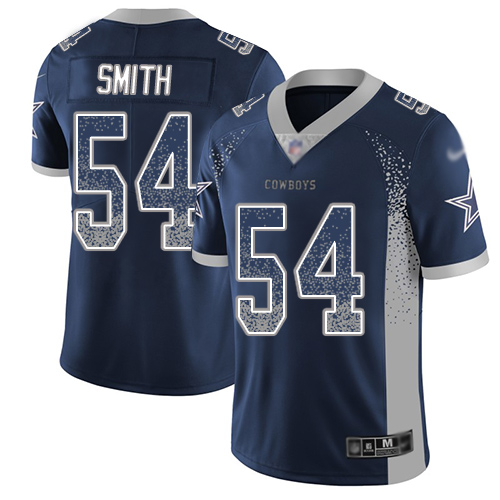 Cowboys #54 Jaylon Smith Navy Blue Team Color Men's Stitched Football Limited Rush Drift Fashion Jersey
