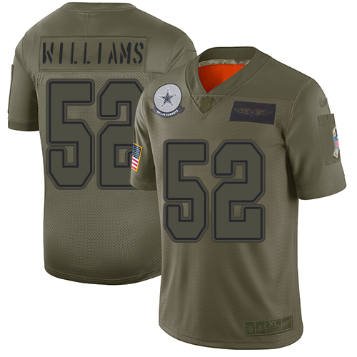 Cowboys #52 Connor Williams Camo Men's Stitched Football Limited 2019 Salute To Service Jersey