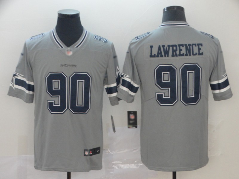Cowboys #90 Demarcus Lawrence Gray Men's Stitched Football Limited Inverted Legend Jersey