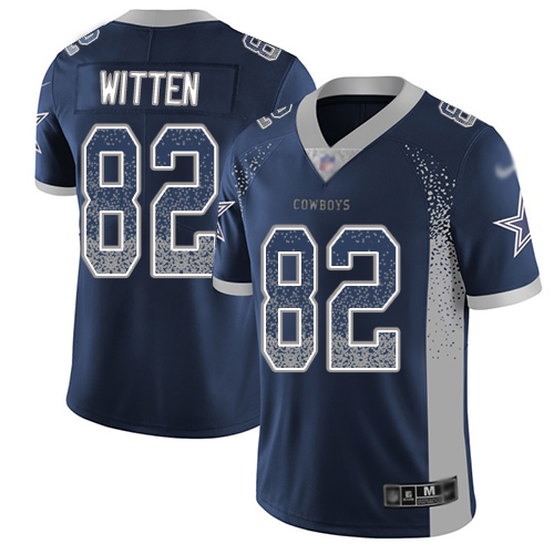 Cowboys #82 Jason Witten Navy Blue Team Color Men's Stitched Football Limited Rush Drift Fashion Jersey