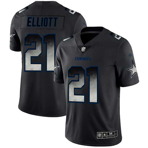 Cowboys #21 Ezekiel Elliott Black Men's Stitched Football Vapor Untouchable Limited Smoke Fashion Jersey