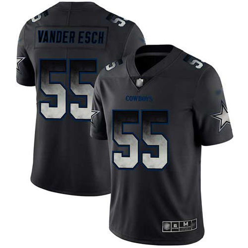 Cowboys #55 Leighton Vander Esch Black Men's Stitched Football Vapor Untouchable Limited Smoke Fashion Jersey