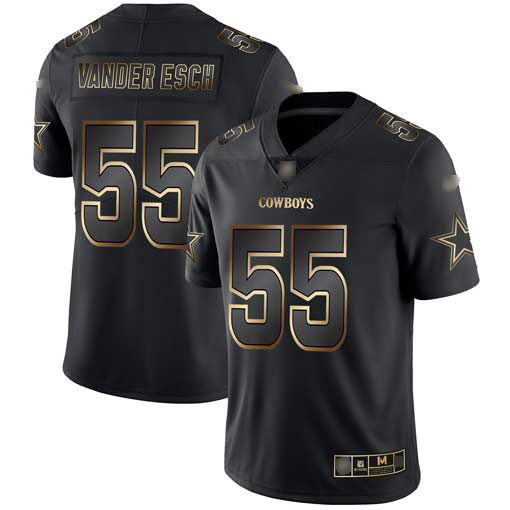 Cowboys #55 Leighton Vander Esch Black/Gold Men's Stitched Football Vapor Untouchable Limited Jersey