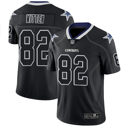 Cowboys #82 Jason Witten Lights Out Black Men's Stitched Football Limited Rush Jersey