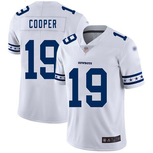 Cowboys #19 Amari Cooper White Men's Stitched Football Limited Team Logo Fashion Jersey