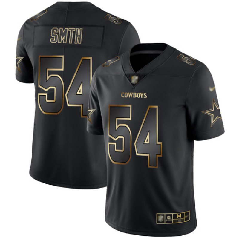 Cowboys #54 Jaylon Smith Black/Gold Men's Stitched Football Vapor Untouchable Limited Jersey