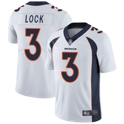 Nike Broncos #3 Drew Lock White Men's Stitched NFL Vapor Untouchable Limited Jersey