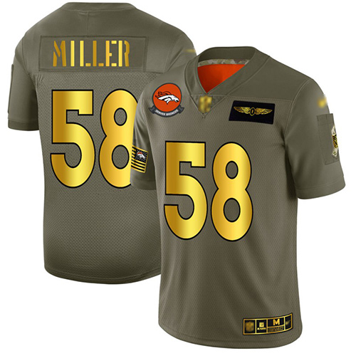Broncos #58 Von Miller Camo/Gold Men's Stitched Football Limited 2019 Salute To Service Jersey