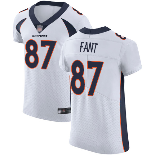 Nike Broncos #87 Noah Fant White Men's Stitched NFL Vapor Untouchable Elite Jersey