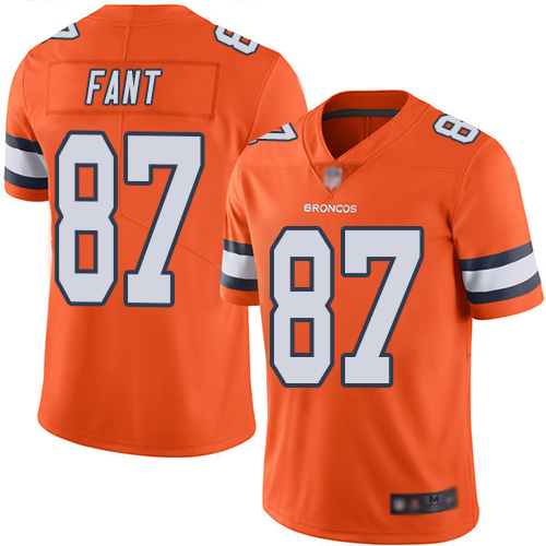 Nike Broncos #87 Noah Fant Orange Men's Stitched NFL Limited Rush Jersey