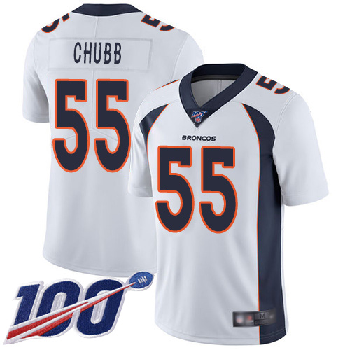 Broncos #55 Bradley Chubb White Men's Stitched Football 100th Season Vapor Limited Jersey Broncos #55 Bradley Chubb White Men's Stitched Football 100th Season Vapor Limited Jersey