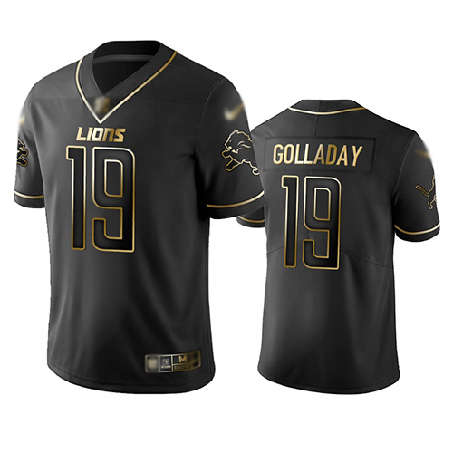 Lions #19 Kenny Golladay Black Men's Stitched Football Limited Golden Edition Jersey