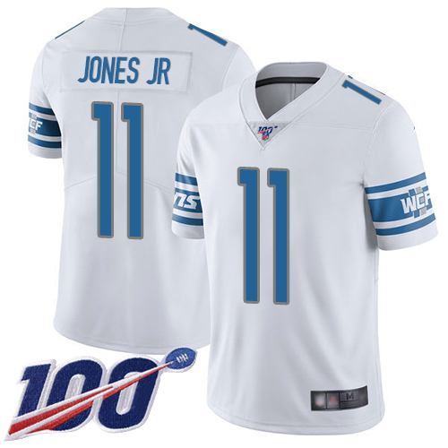 Lions #11 Marvin Jones Jr White Men's Stitched Football 100th Season Vapor Limited Jersey