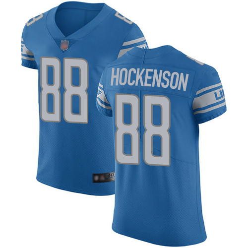 Lions #88 T.J. Hockenson Blue Team Color Men's Stitched Football Vapor Untouchable Elite Jersey