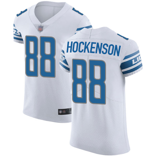 Lions #88 T.J. Hockenson White Men's Stitched Football Vapor Untouchable Elite Jersey