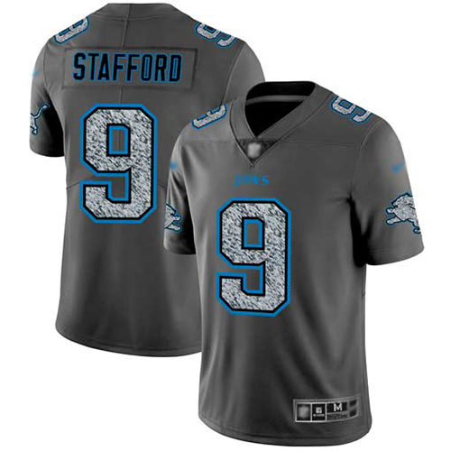 Lions #9 Matthew Stafford Gray Static Men's Stitched Football Vapor Untouchable Limited Jersey