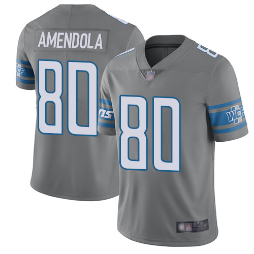 Lions #80 Danny Amendola Gray Men's Stitched Football Limited Rush Jersey