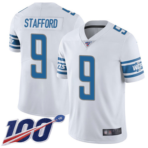 Lions #9 Matthew Stafford White Men's Stitched Football 100th Season Vapor Limited Jersey Lions #9 Matthew Stafford White Men's Stitched Football 100th Season Vapor Limited Jersey