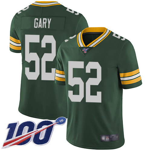 Packers #52 Rashan Gary Green Team Color Men's Stitched Football 100th Season Vapor Limited Jersey