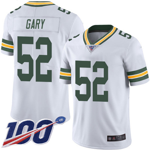 Packers #52 Rashan Gary White Men's Stitched Football 100th Season Vapor Limited Jersey