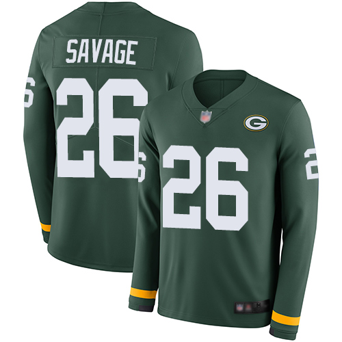 Packers #26 Darnell Savage Green Team Color Men's Stitched Football Limited Therma Long Sleeve Jersey