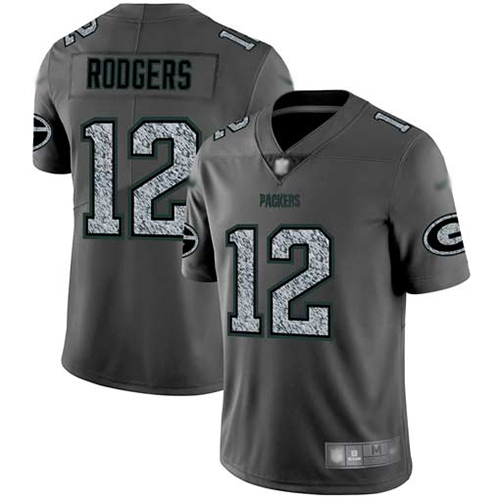 Packers #12 Aaron Rodgers Gray Static Men's Stitched Football Vapor Untouchable Limited Jersey