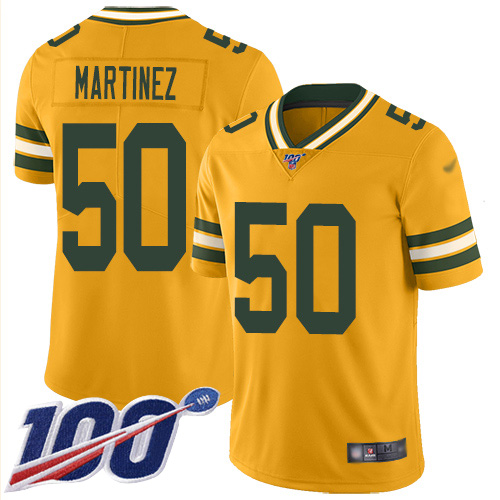 Packers #50 Blake Martinez Gold Men's Stitched Football Limited Inverted Legend 100th Season Jersey