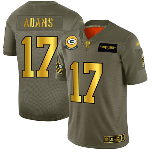 Packers #17 Davante Adams Camo/Gold Men's Stitched Football Limited 2019 Salute To Service Jersey