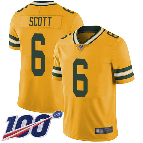 Packers #6 JK Scott Yellow Men's Stitched Football Limited Rush 100th Season Jersey