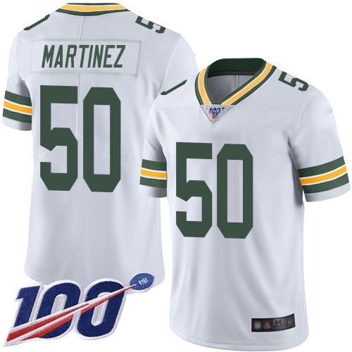 Packers #50 Blake Martinez White Men's Stitched Football 100th Season Vapor Limited Jersey