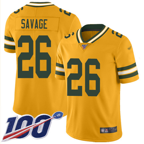 Packers #26 Darnell Savage Jr. Gold Men's Stitched Football Limited Inverted Legend 100th Season Jersey