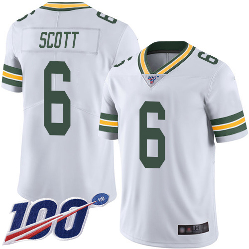 Packers #6 JK Scott White Men's Stitched Football 100th Season Vapor Limited Jersey