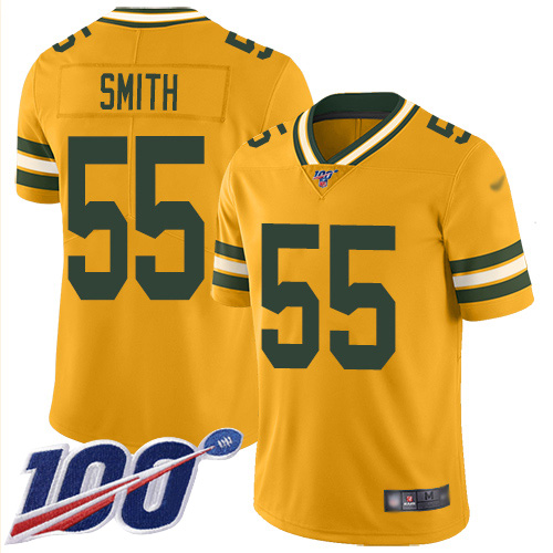 Packers #55 Za'Darius Smith Gold Men's Stitched Football Limited Inverted Legend 100th Season Jersey