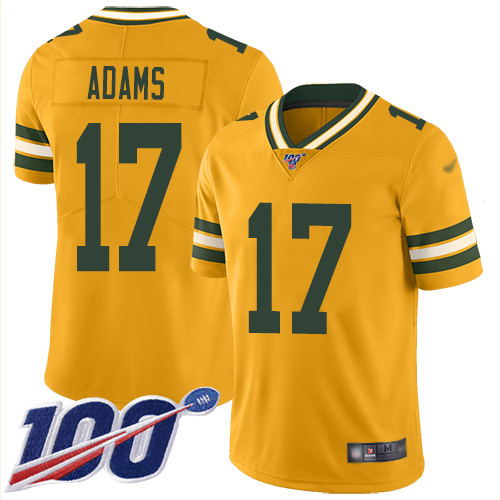 Packers #17 Davante Adams Gold Men's Stitched Football Limited Inverted Legend 100th Season Jersey Packers #17 Davante Adams Gold Men's Stitched Football Limited Inverted Legend 100th Season Jersey