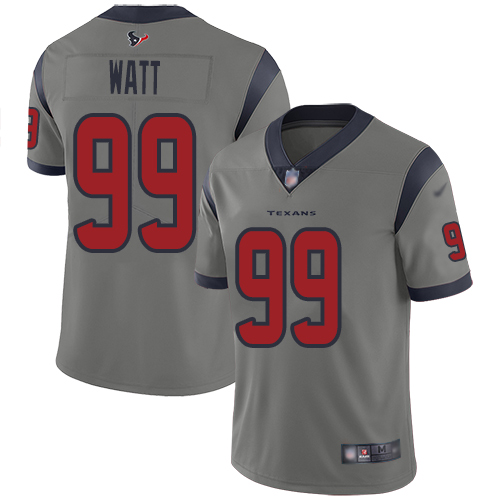 Texans #99 J.J. Watt Gray Men's Stitched Football Limited Inverted Legend Jersey