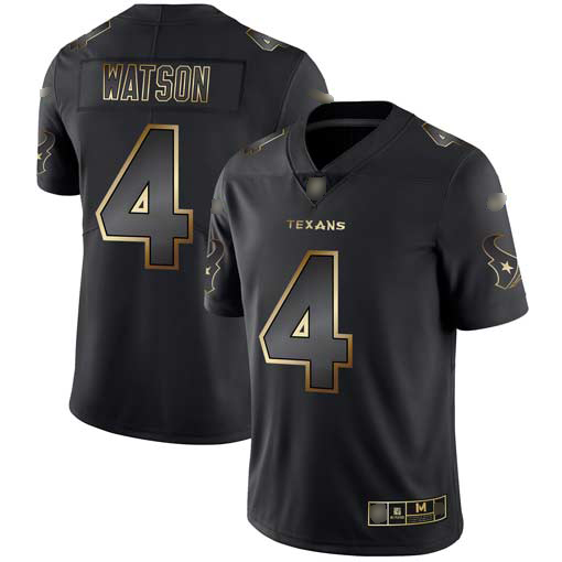 Texans #4 Deshaun Watson Black/Gold Men's Stitched Football Vapor Untouchable Limited Jersey