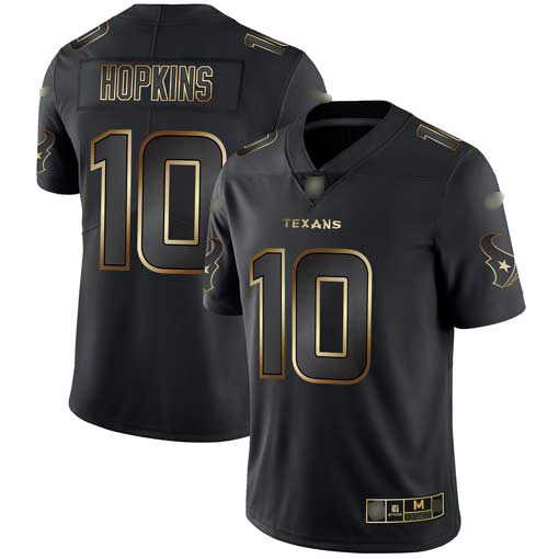 Texans #10 DeAndre Hopkins Black/Gold Men's Stitched Football Vapor Untouchable Limited Jersey