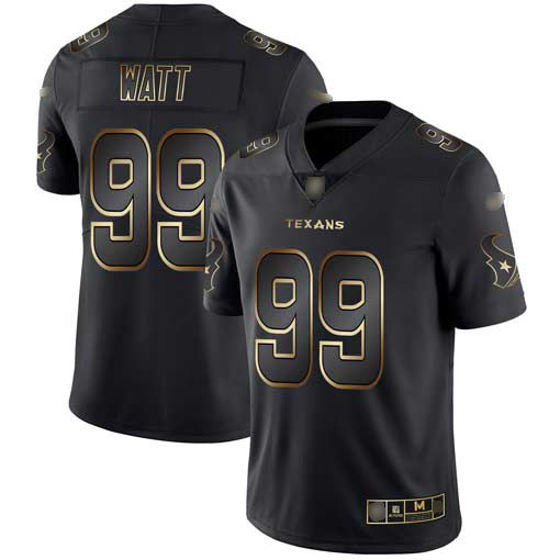Texans #99 J.J. Watt Black/Gold Men's Stitched Football Vapor Untouchable Limited Jersey