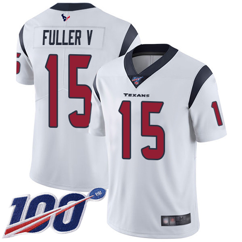 Texans #15 Will Fuller V White Men's Stitched Football 100th Season Vapor Limited Jersey Texans #15 Will Fuller V White Men's Stitched Football 100th Season Vapor Limited Jersey