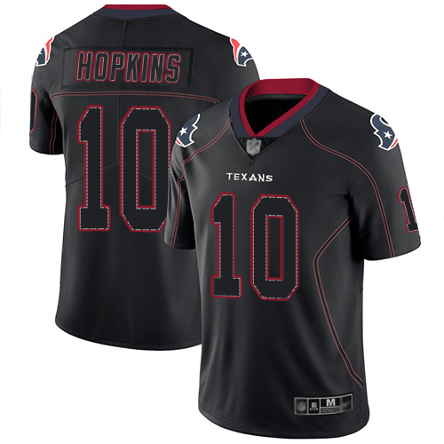 Texans #10 DeAndre Hopkins Lights Out Black Men's Stitched Football Limited Rush Jersey