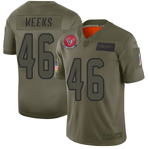 Texans #46 Jon Weeks Camo Men's Stitched Football Limited 2019 Salute To Service Jersey