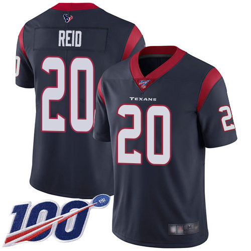 Texans #20 Justin Reid Navy Blue Team Color Men's Stitched Football 100th Season Vapor Limited Jersey