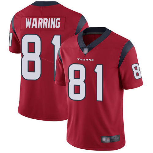 Texans #81 Kahale Warring Red Alternate Men's Stitched Football Vapor Untouchable Limited Jersey Texans #81 Kahale Warring Red Alternate Men's Stitched Football Vapor Untouchable Limited Jersey
