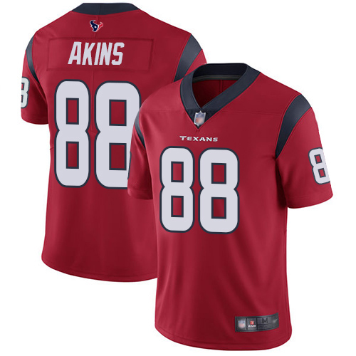 Texans #88 Jordan Akins Red Alternate Men's Stitched Football Vapor Untouchable Limited Jersey